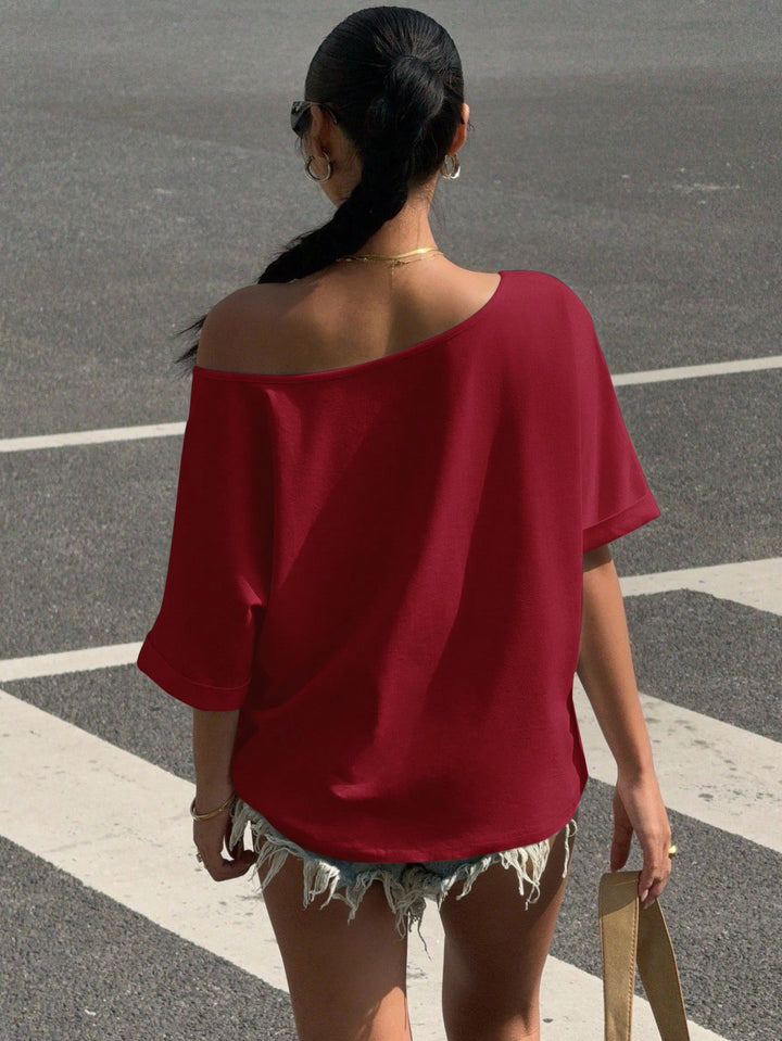 Tricou Shein, vișiniu
