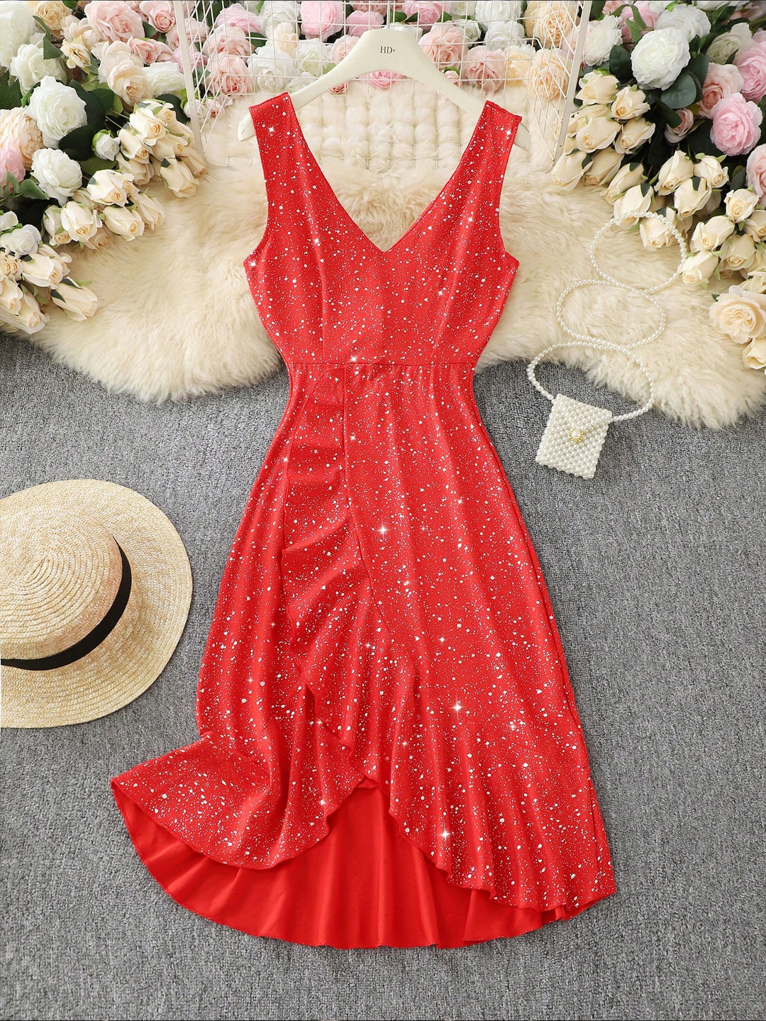 Rochie midi SHEIN, roșu