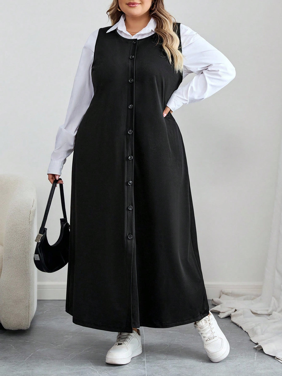 SHEIN maxi ruha, fekete