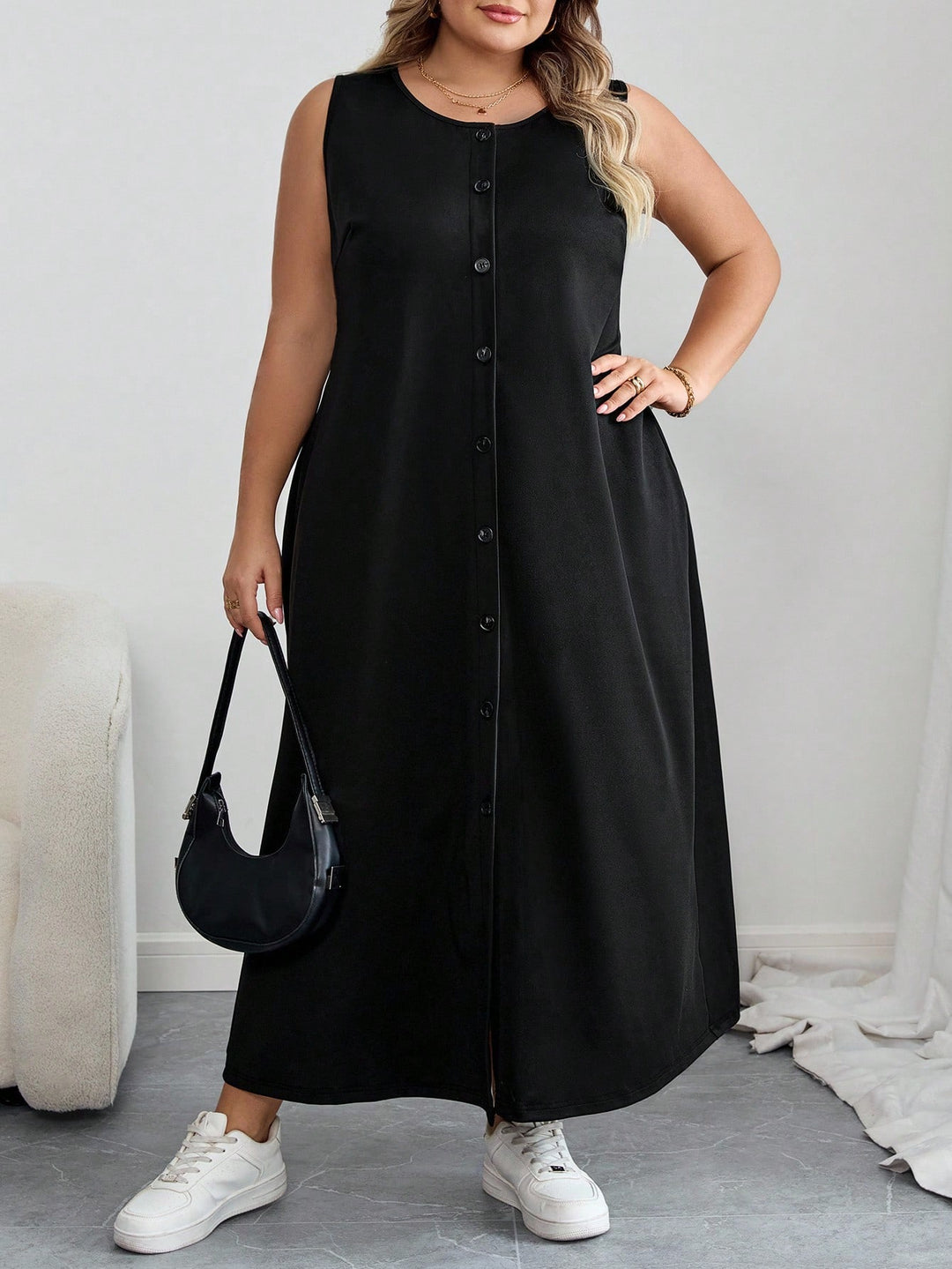 SHEIN maxi ruha, fekete