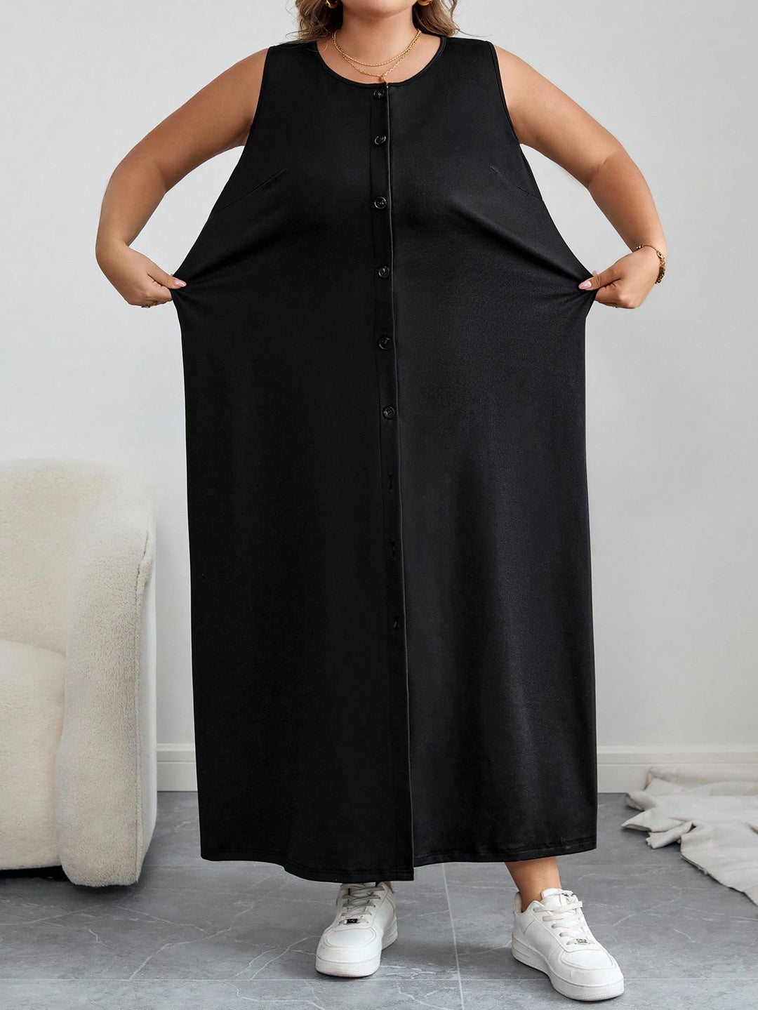 SHEIN maxi ruha, fekete