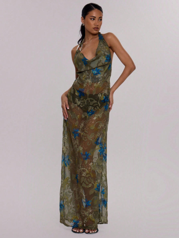 Rochie maxi SHEIN, verde
