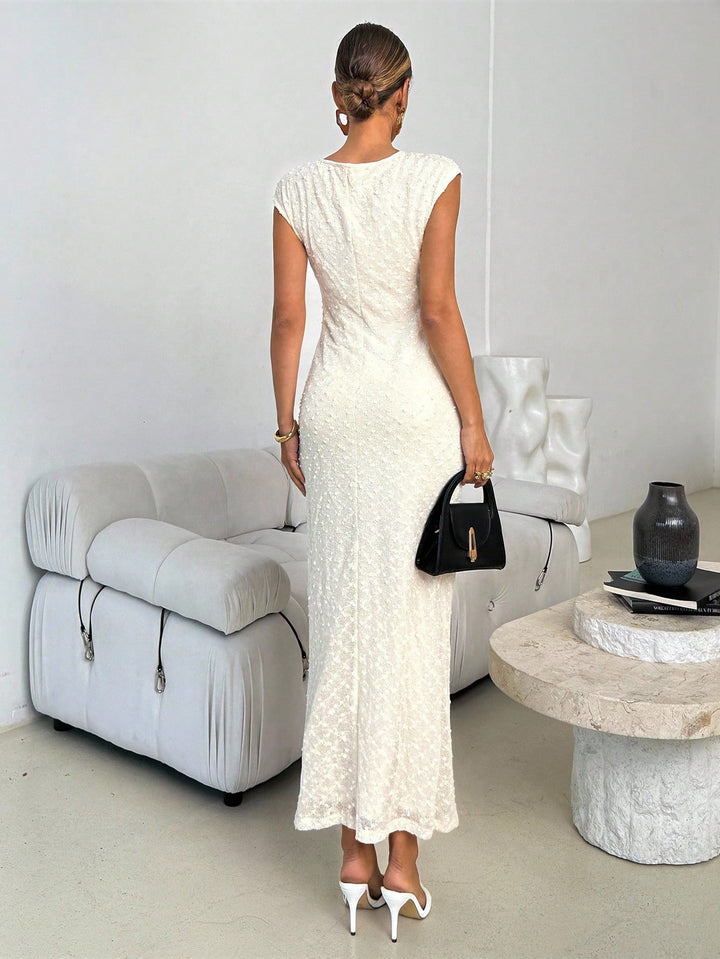 SHEIN maxi ruha, krém