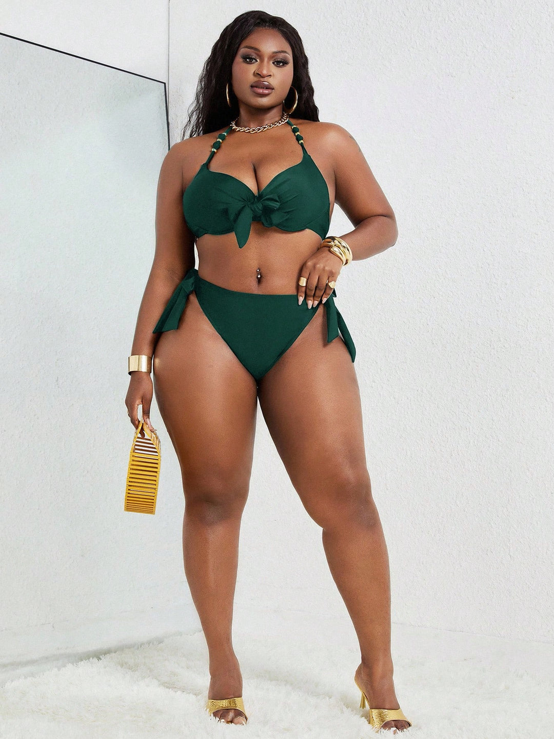 Set bikini de baie SHEIN, verde