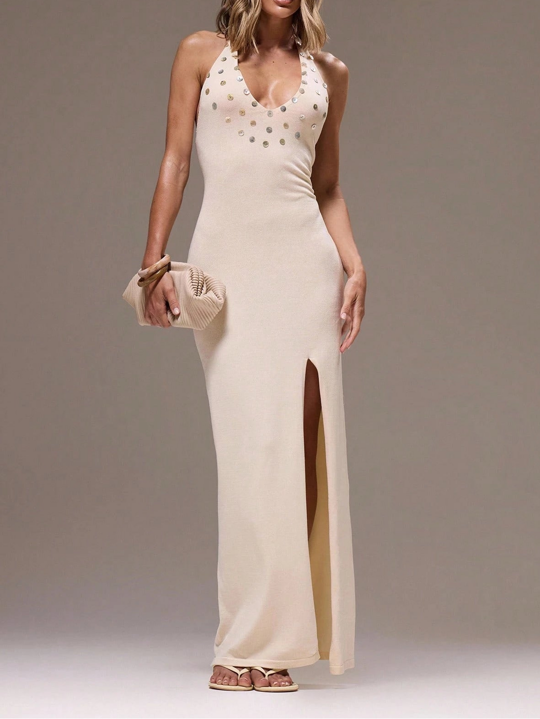 Rochie maxi Shein, crem