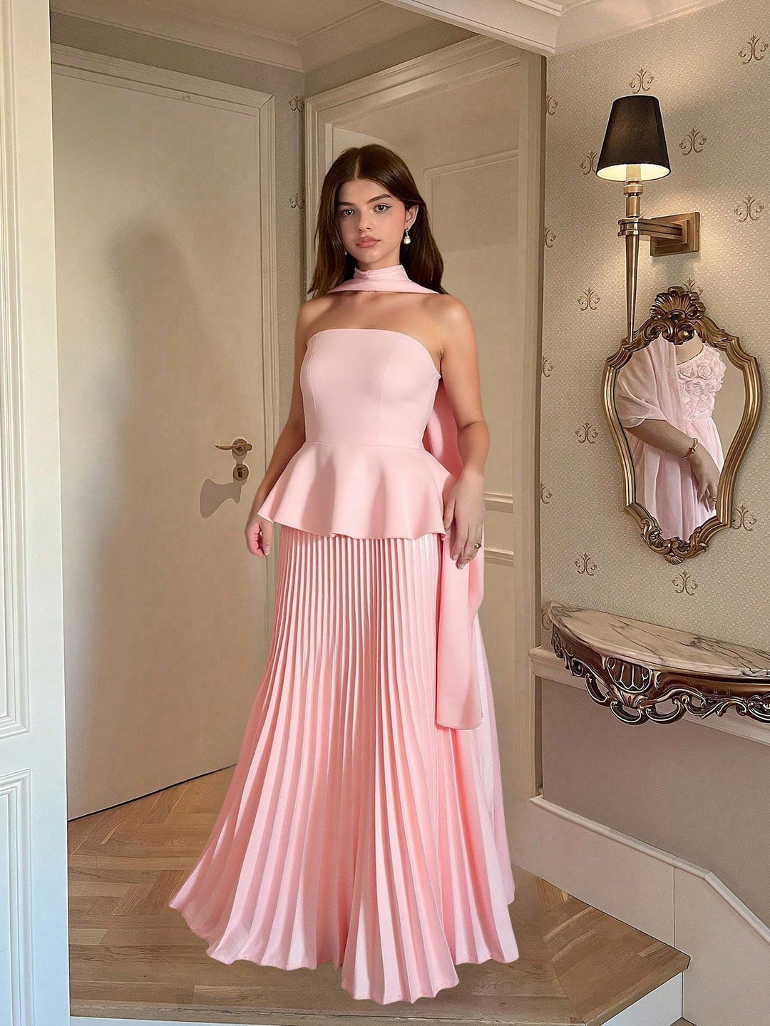 Rochie midi SHEIN, roz