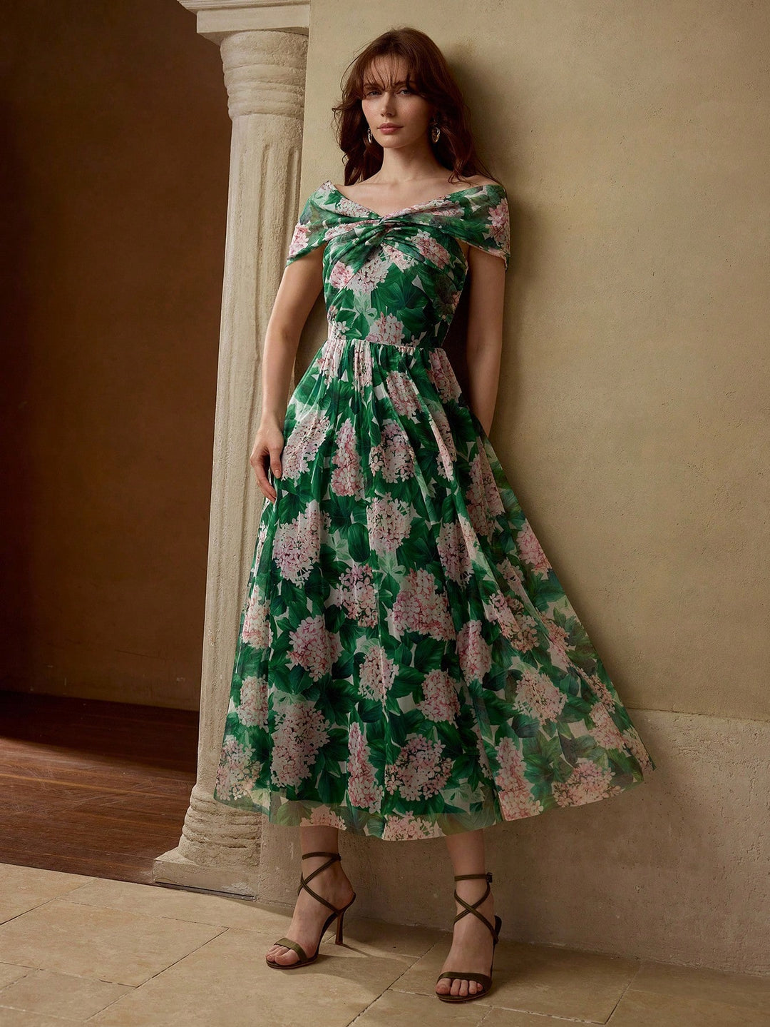 Rochie midi SHEIN, verde