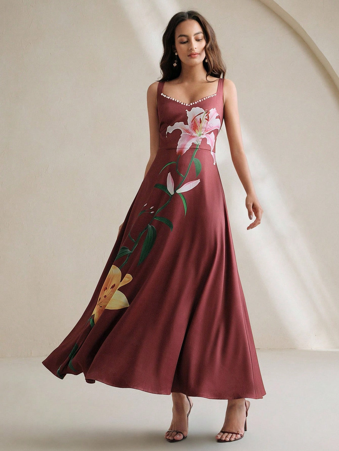 SHEIN burgundi maxi ruha