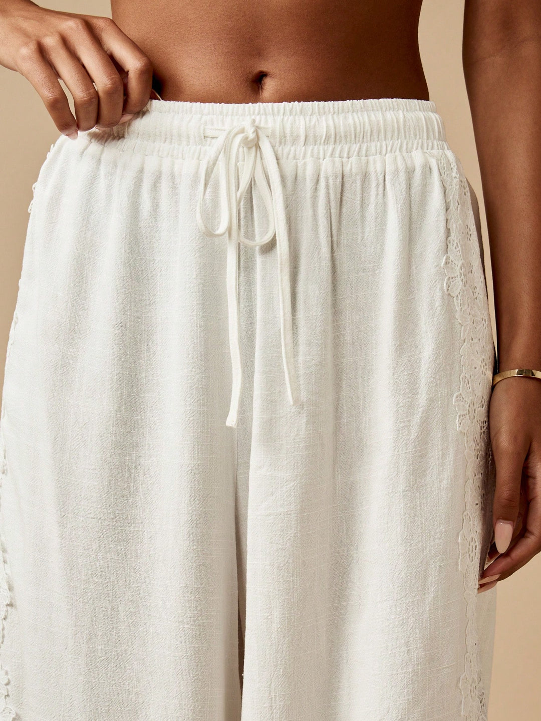 Pantaloni SHEIN, alb