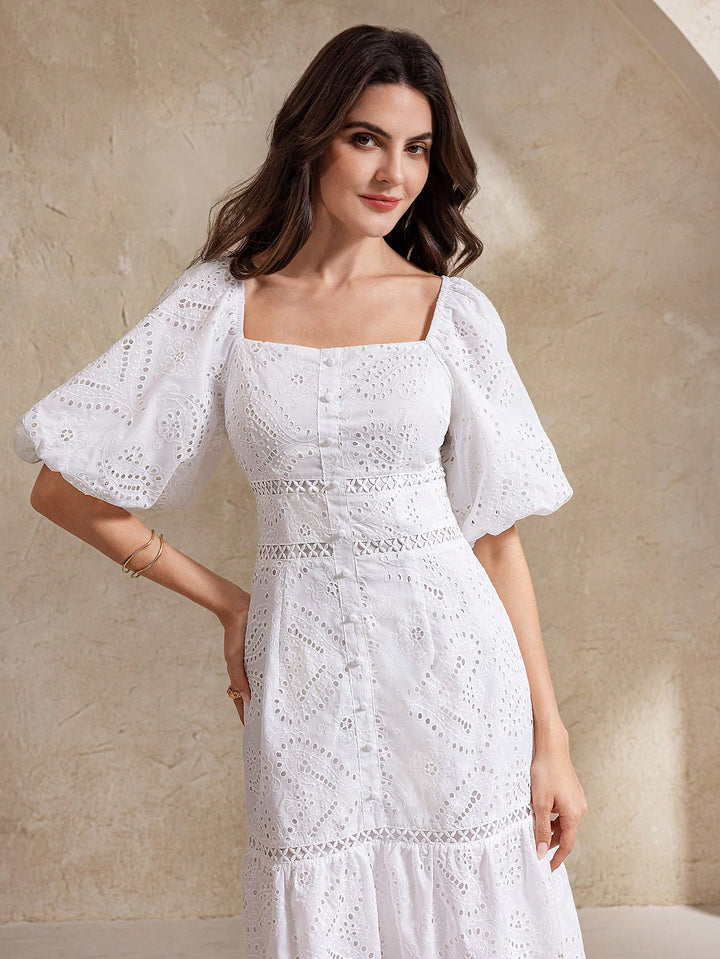 SHEIN, fehér midi ruha