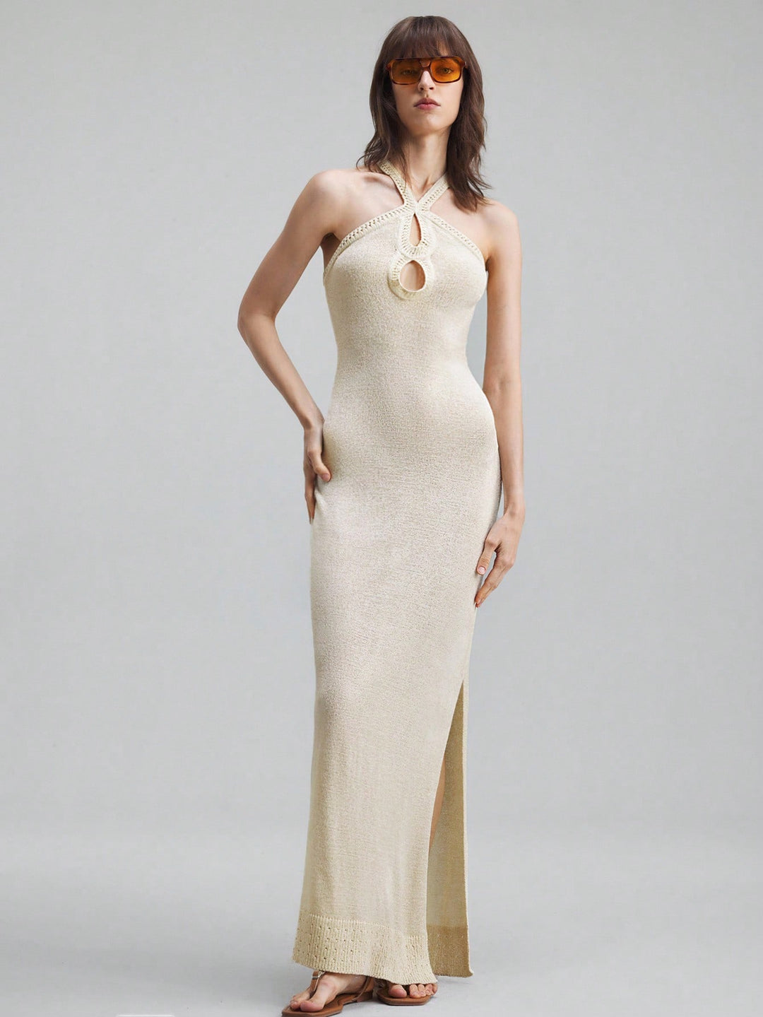 SHEIN maxi dress, cream