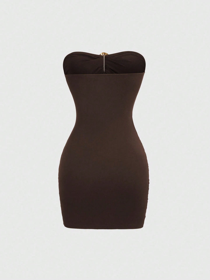 Rochie scurtă SHEIN, maro