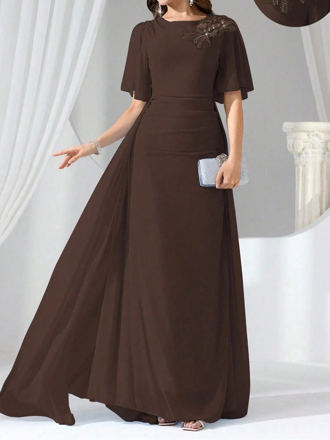 SHEIN maxi ruha, barna