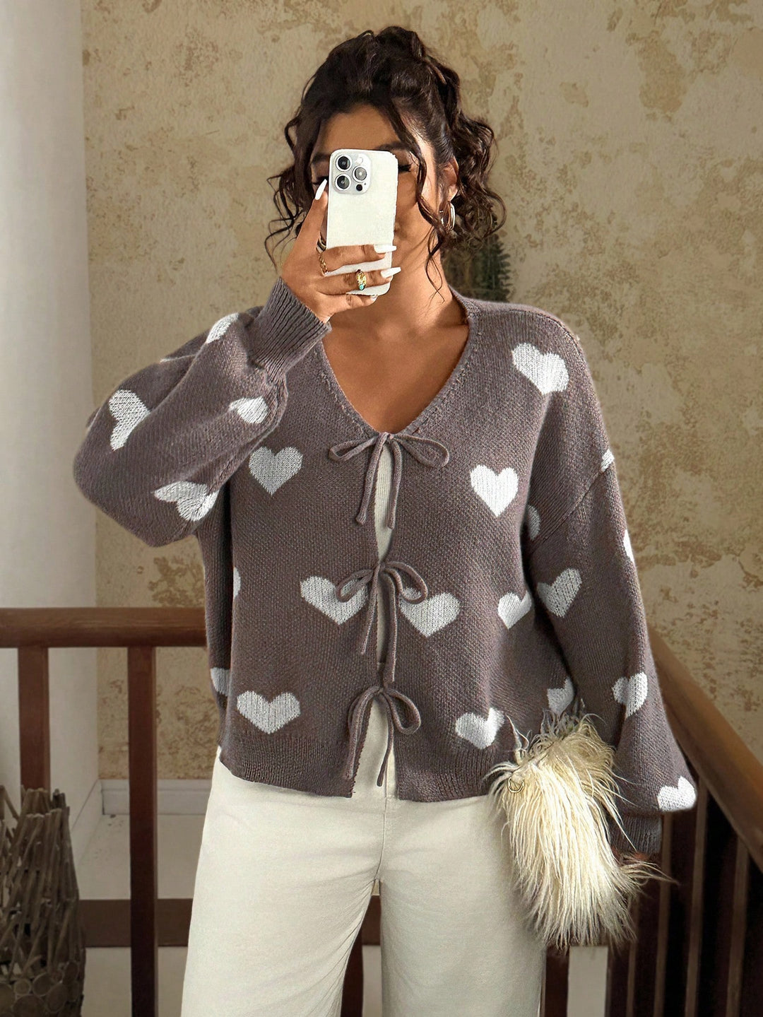Cardigan SHEIN, maro