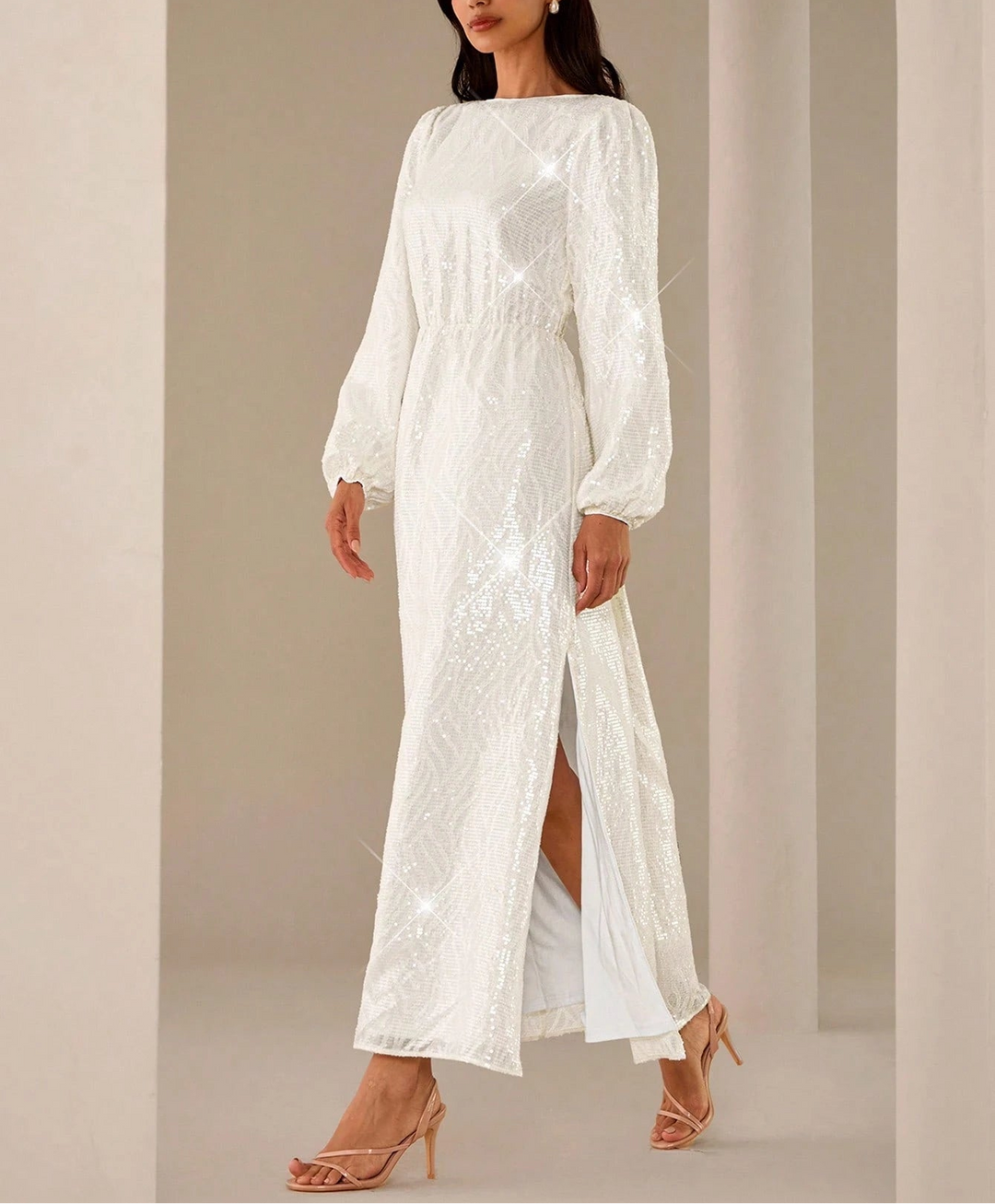Rochie de ocazie SHEIN, crem