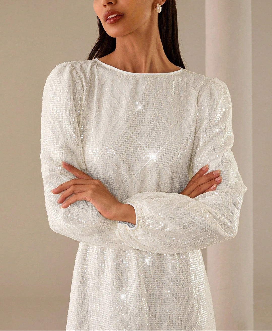 Rochie de ocazie SHEIN, crem