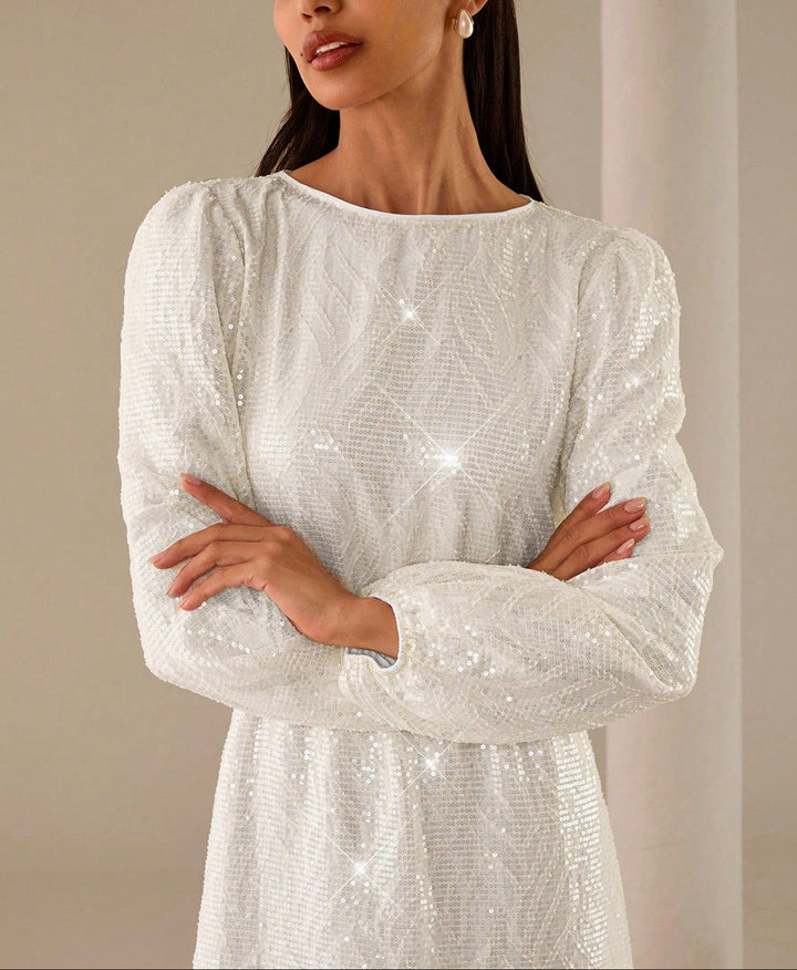 Rochie de ocazie SHEIN, crem
