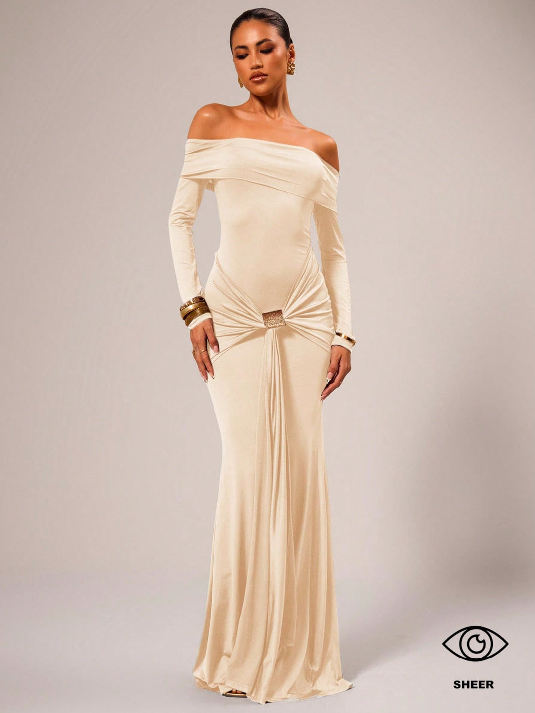Rochie maxi SHEIN, crem