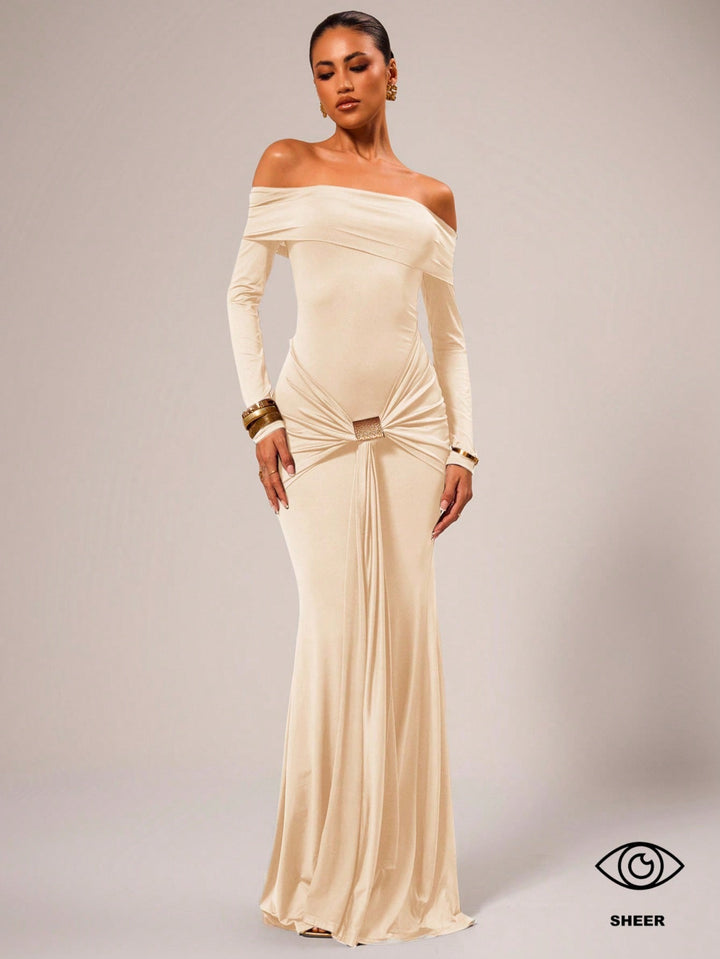 Rochie maxi SHEIN, crem