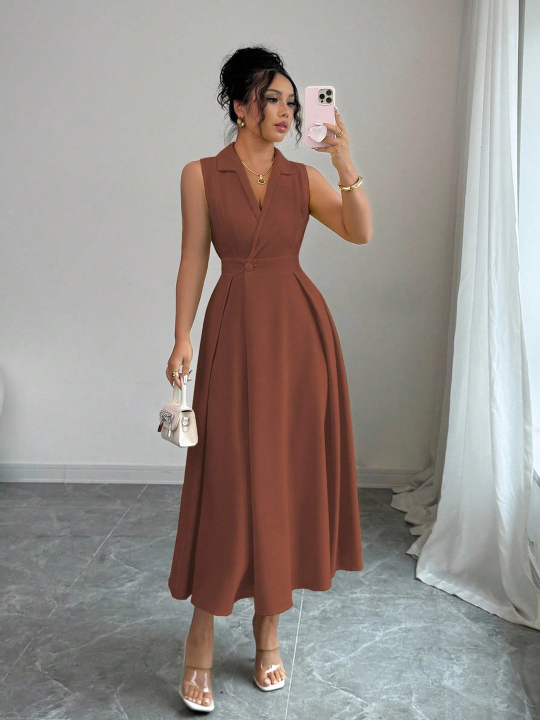 Rochie maxi SHEIN, maro