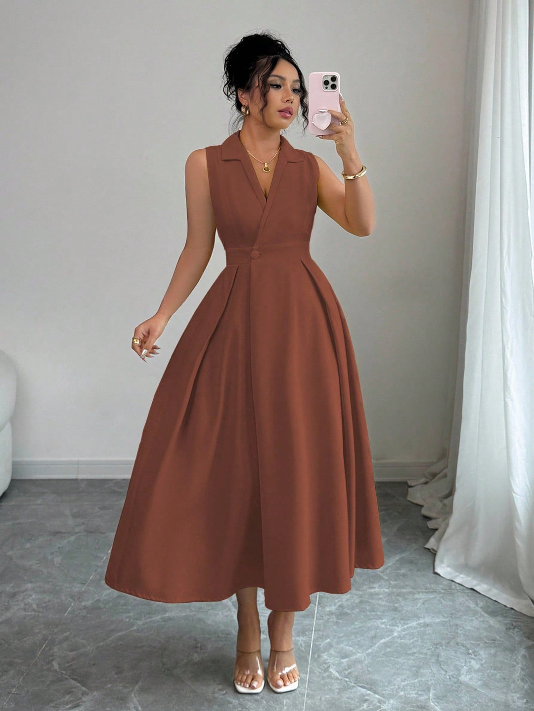 Rochie maxi SHEIN, maro