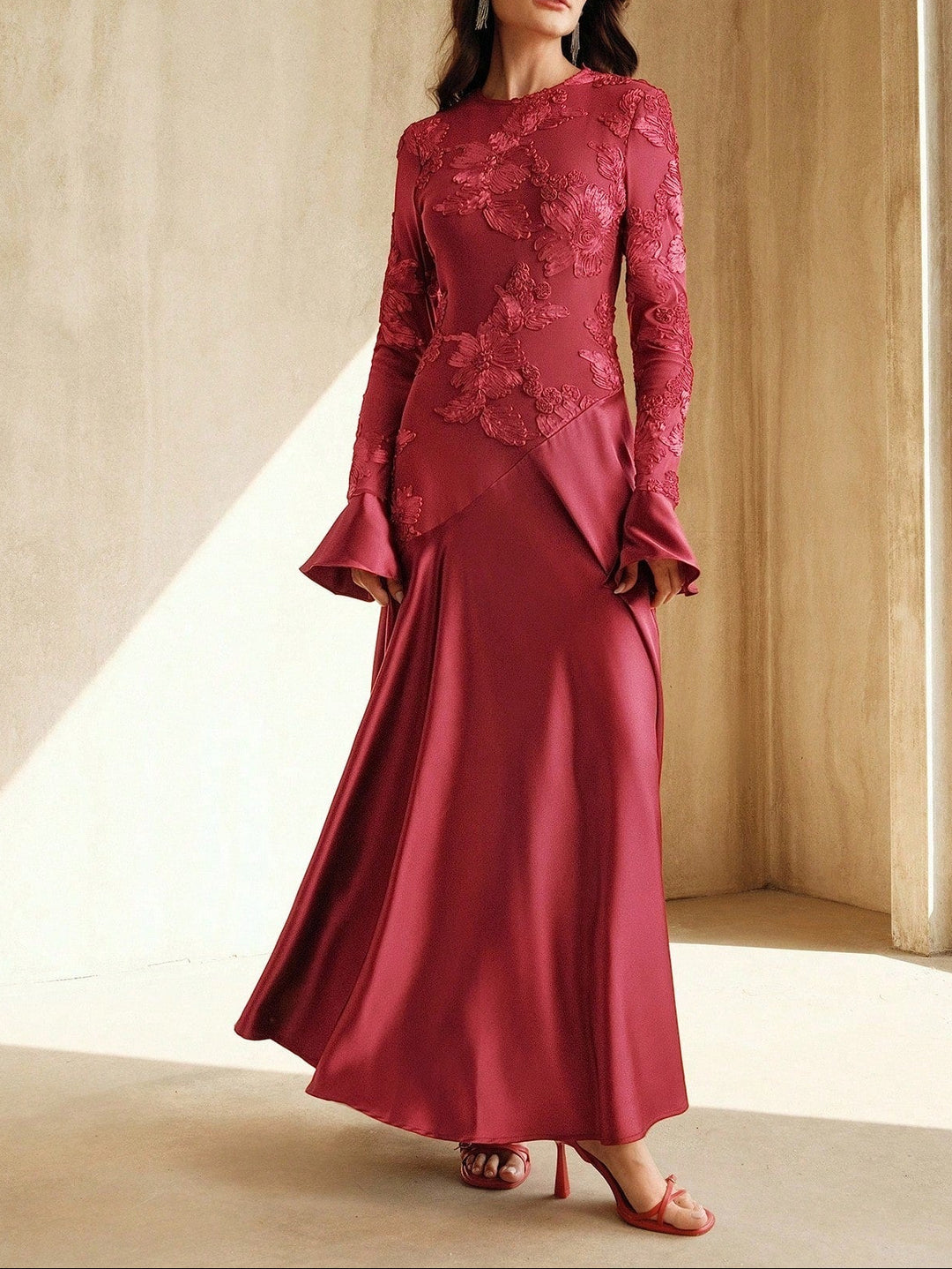 SHEIN maxi ruha, piros