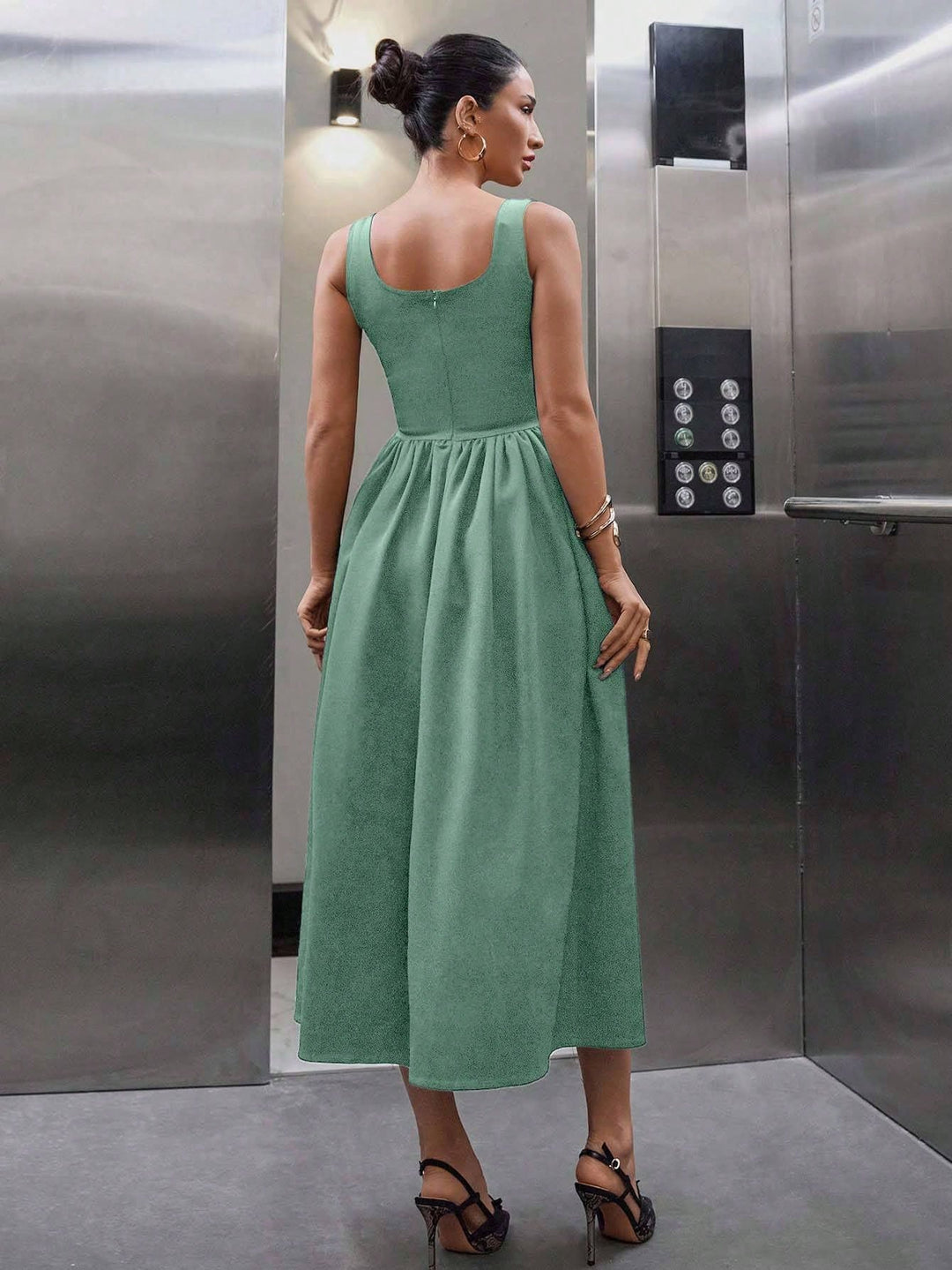 Rochie midi SHEIN, verde