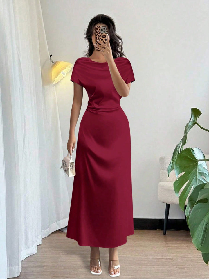 SHEIN maxi ruha, bordó
