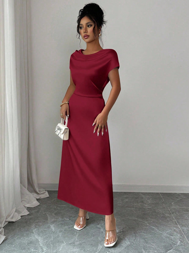 SHEIN maxi ruha, bordó