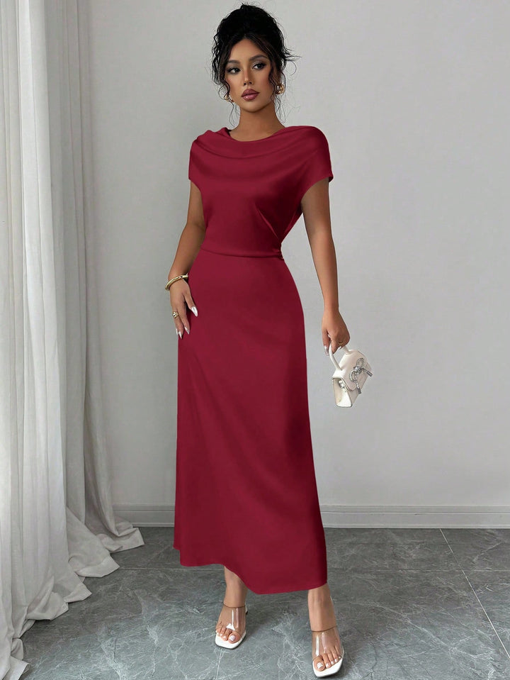 SHEIN maxi ruha, bordó