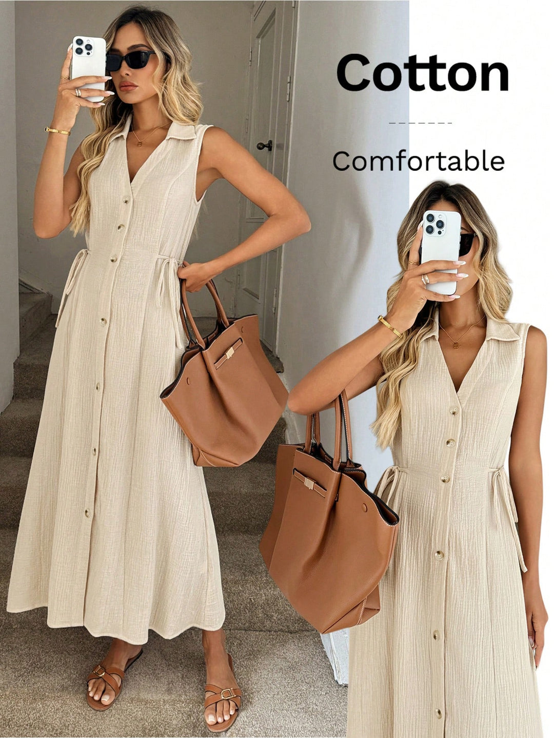 Rochie midi SHEIN, bej