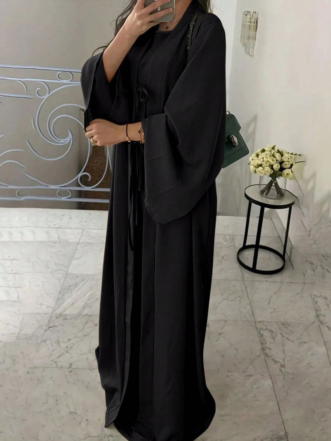 Set caftan și jalabiya SHEIN, negru