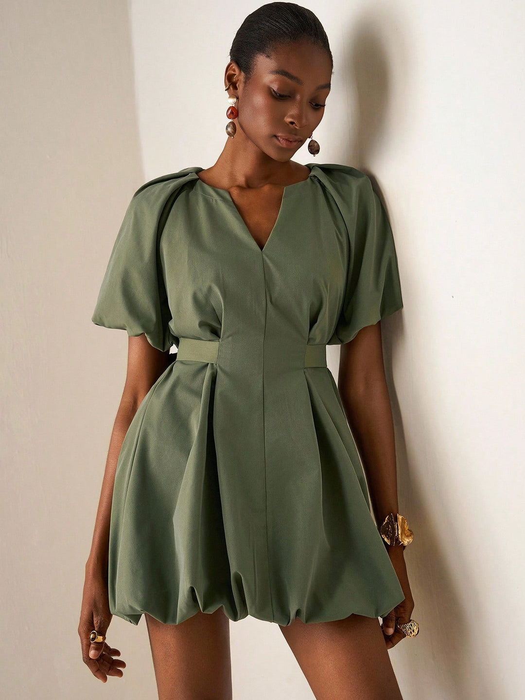 Rochie midi SHEIN, kaki