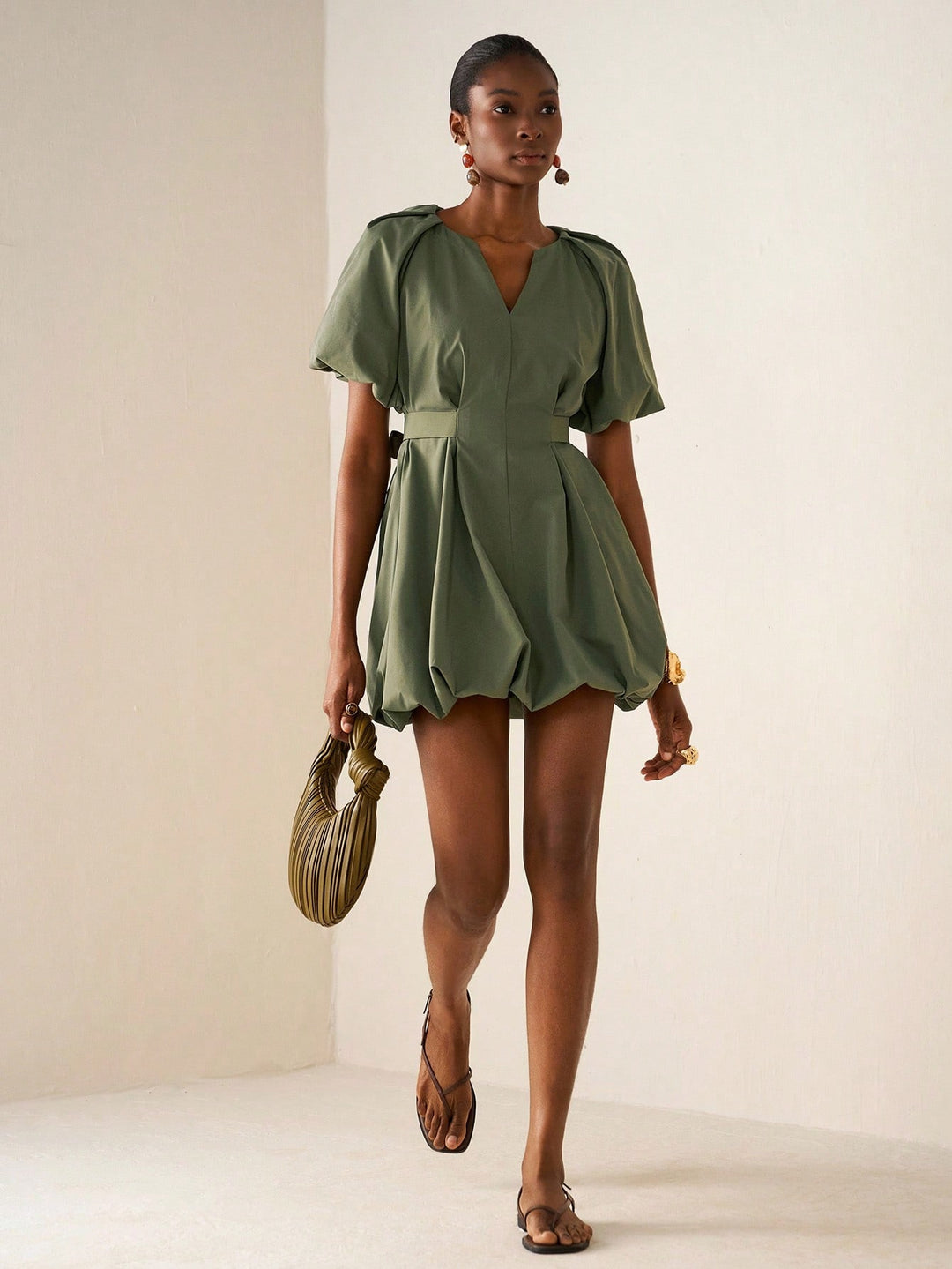 Rochie midi SHEIN, kaki