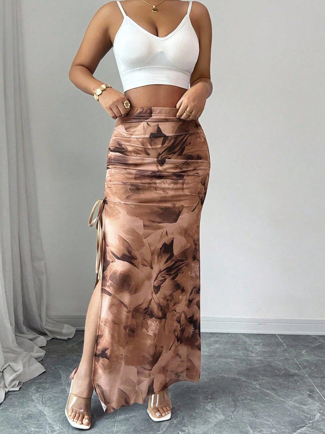 Fustă maxi Shein, mix culori
