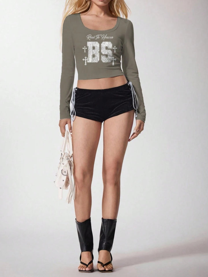 Shein top, szürke