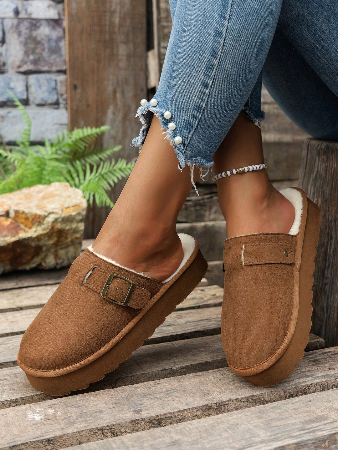 SHEIN házicipők, barna