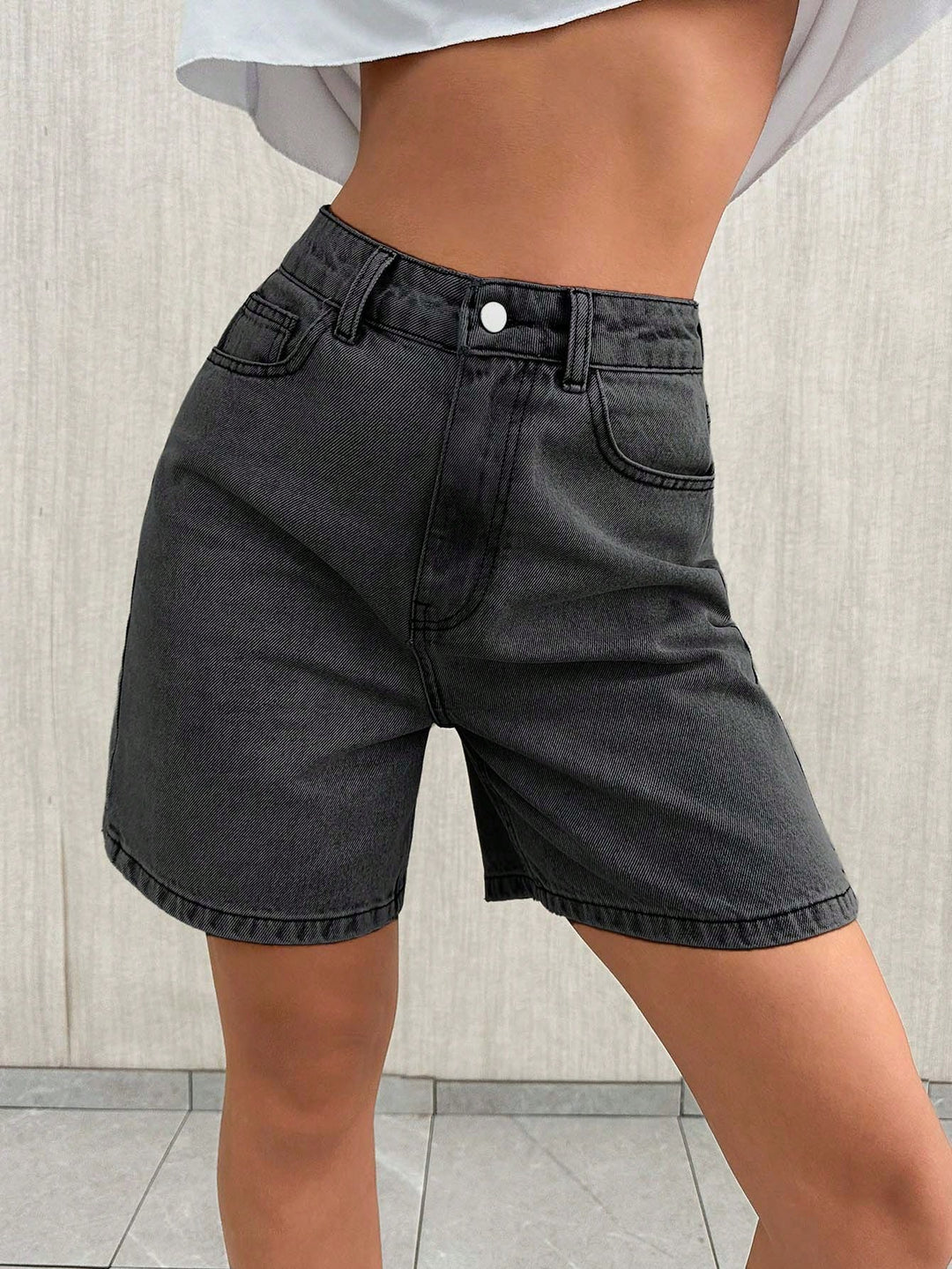 SHEIN fekete farmershort