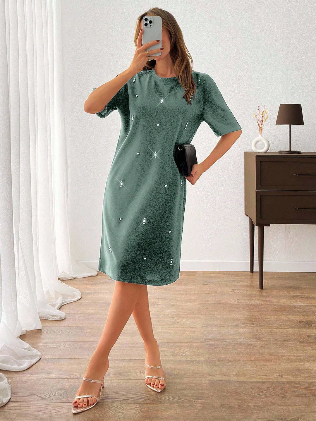 Rochie midi SHEIN, verde
