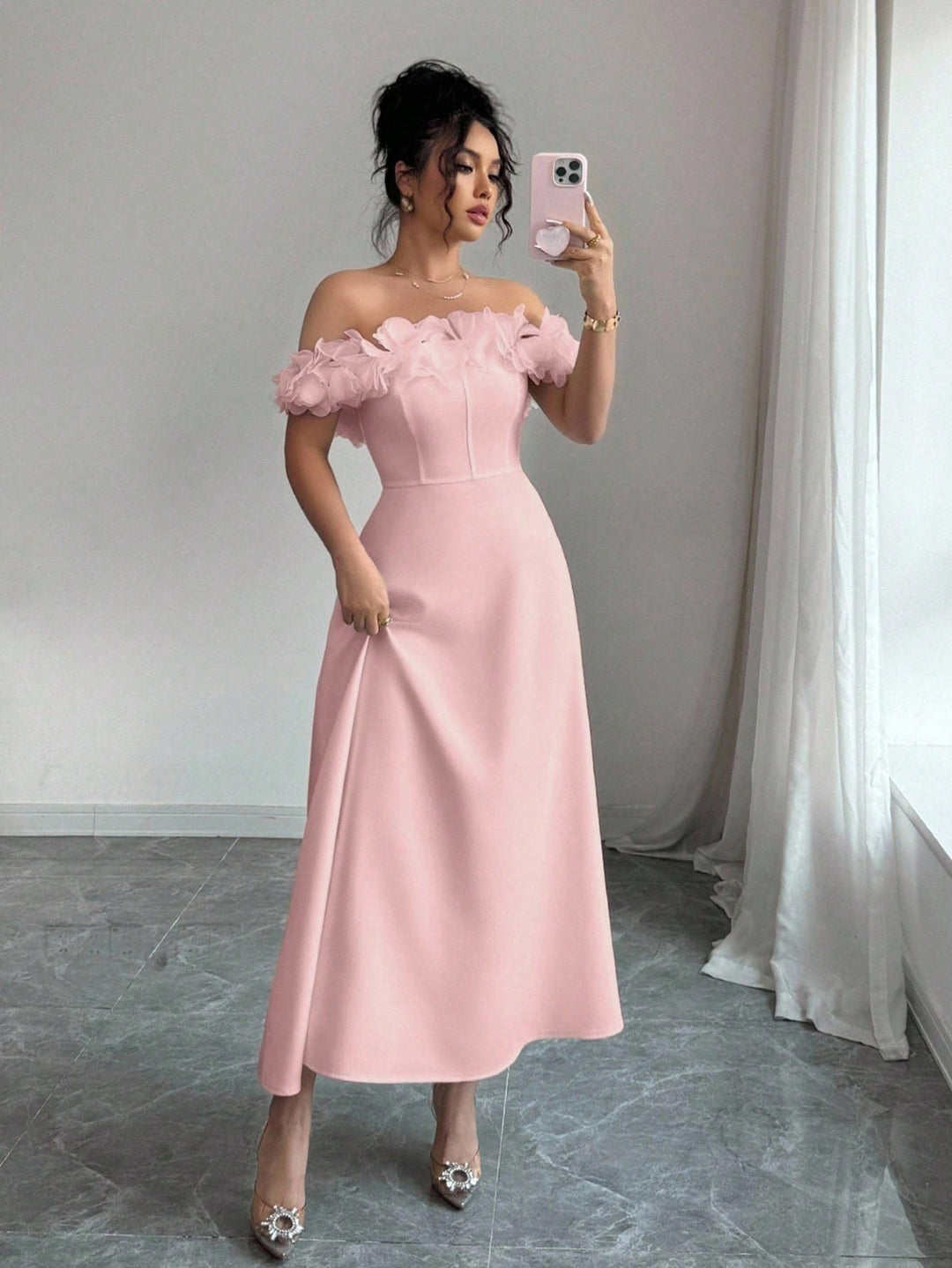 Rochie maxi SHEIN, roz