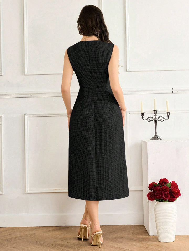 Shein fekete midi ruha