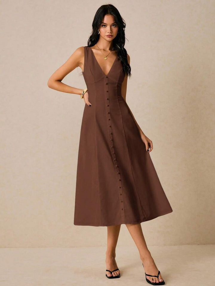 Rochie midi SHEIN, maro