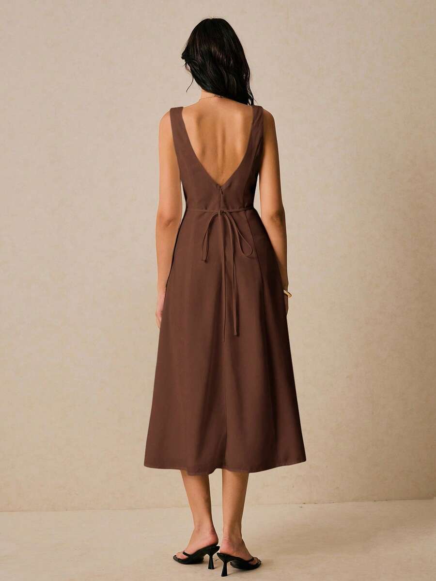 Rochie midi SHEIN, maro