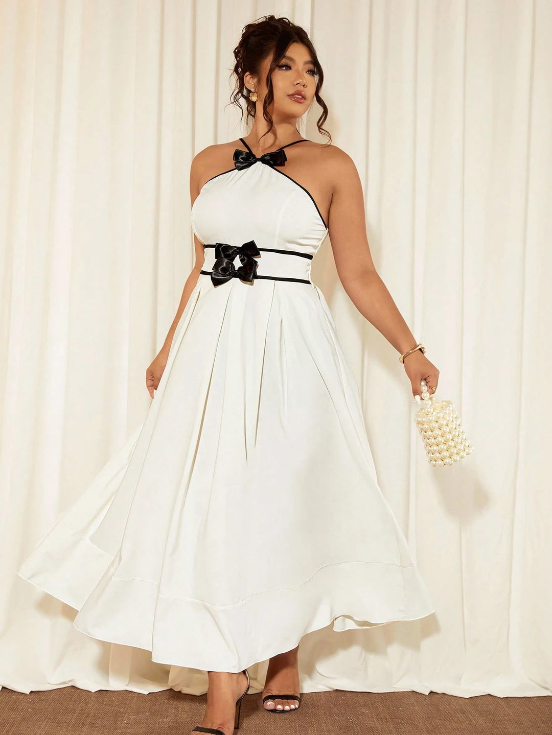 SHEIN maxi ruha, krémszínű