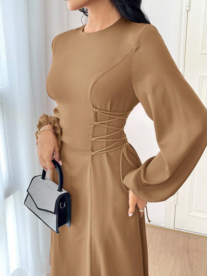 Shein maxi ruha, barna