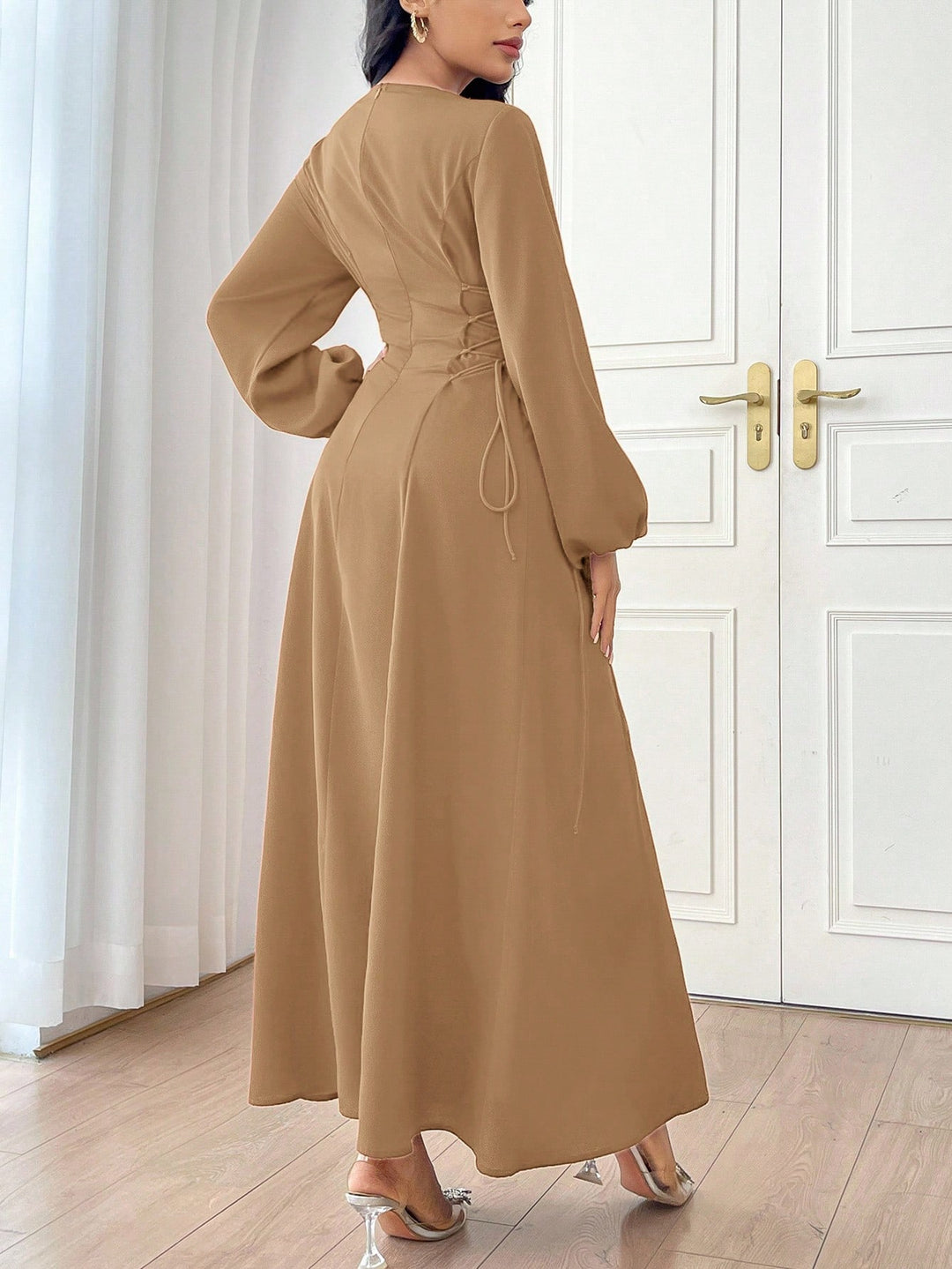 Shein maxi ruha, barna