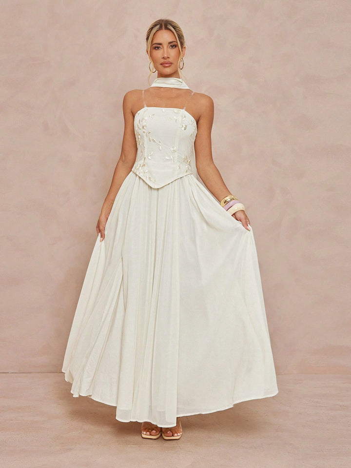 Rochie maxi SHEIN, bej