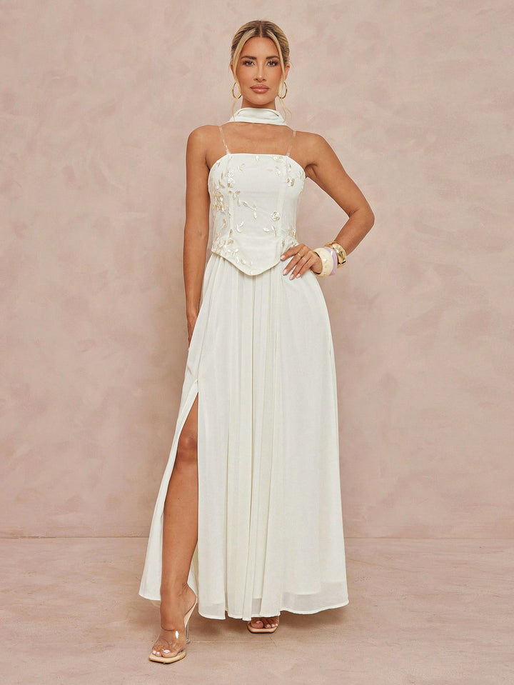 Rochie maxi SHEIN, bej
