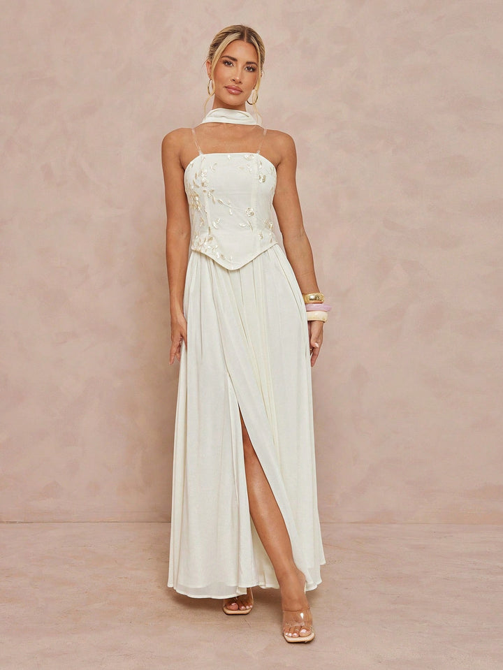 Rochie maxi SHEIN, bej