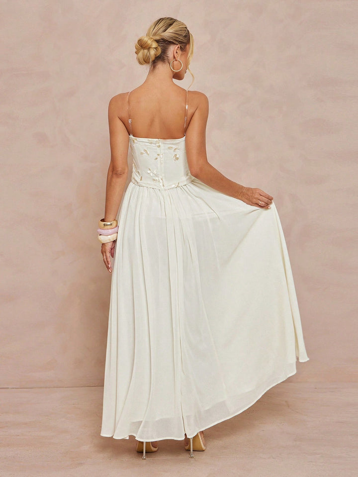 Rochie maxi SHEIN, bej